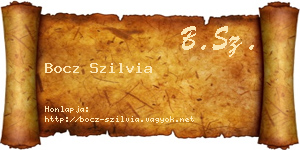 Bocz Szilvia névjegykártya
